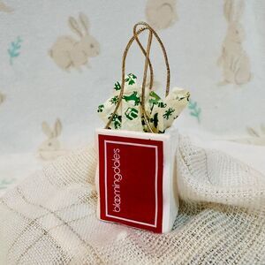 Bloomingdales Porcelain Shopping Bag Vintage Christmas tree ornament